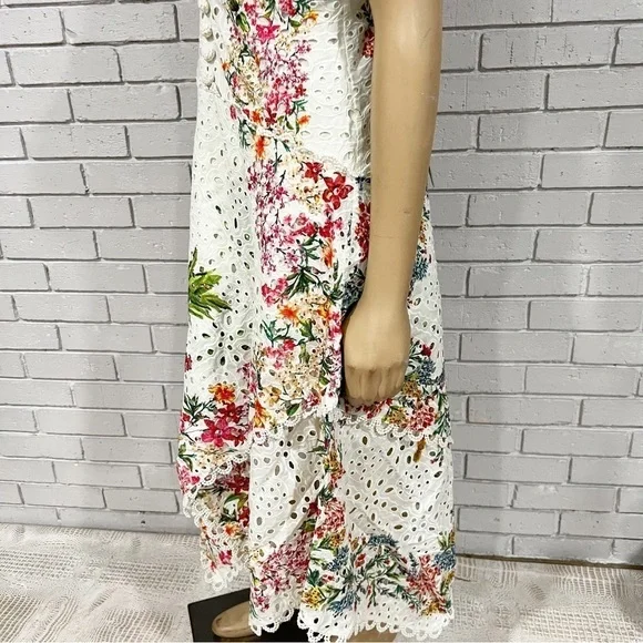 Farm‎ Rio Women’s Delicate Forest Scarves Eyelet Midi Dress